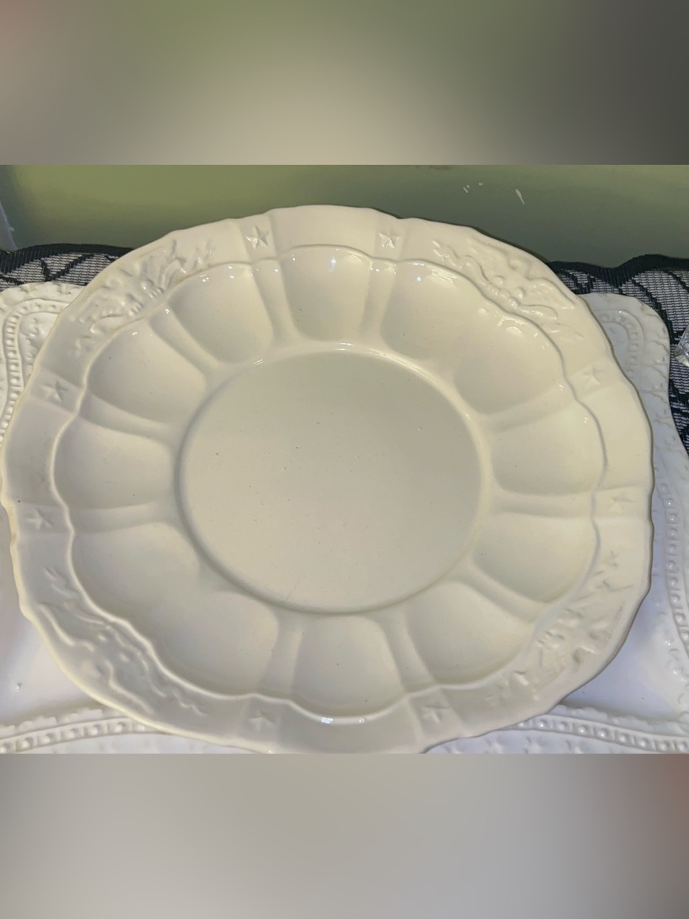 Scalloped Oyster Plate with Eagle & Stars Lane & Co Van Nuys California